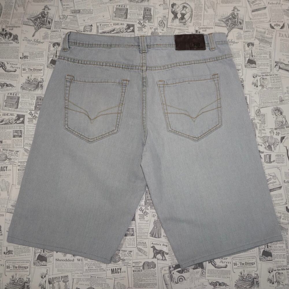 36x32 - Vintage Y2K royal blue super washed out faded jorts